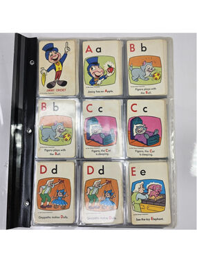 Vintage Walt Disney Pinocchio ED-U-Cards Alphabet Word Game Partial Card Set